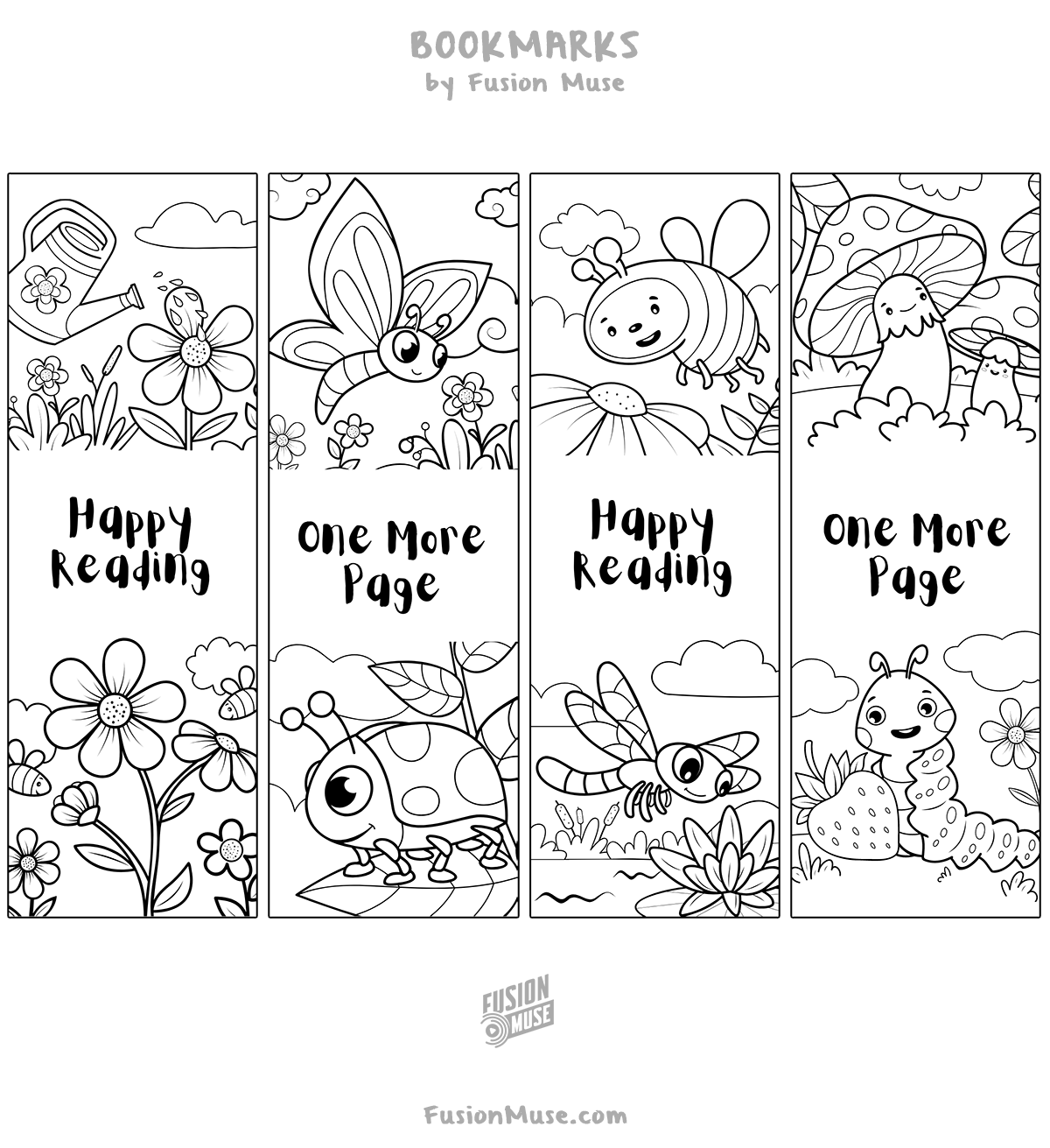 Free Bookmarks Coloring Pages 2025 