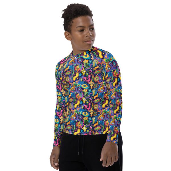 Psychedelic Eyes - Youth Rash Guard - Image 4