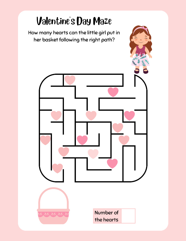 Valentine's Day Maze in Color