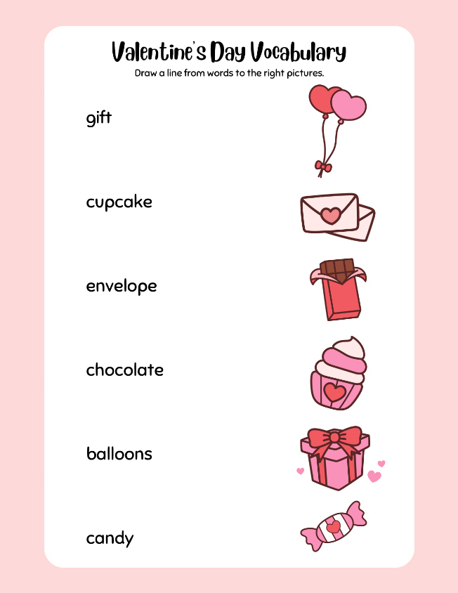 Valentine's Day Vocabulary in Color