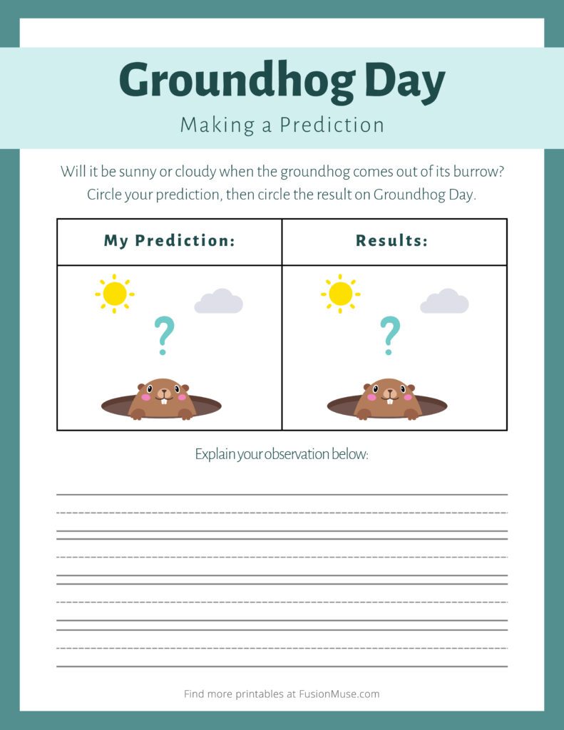 Groundhog Day prediction activity for kids