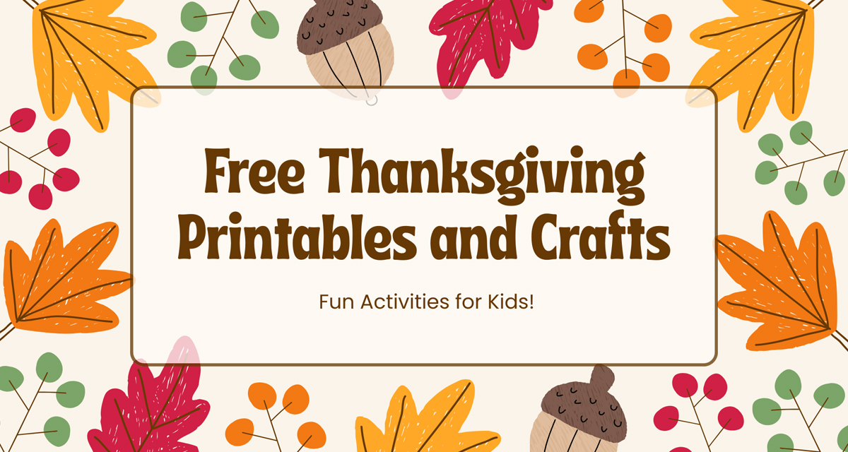 Free Thanksgiving Printables and Crafts for Kids