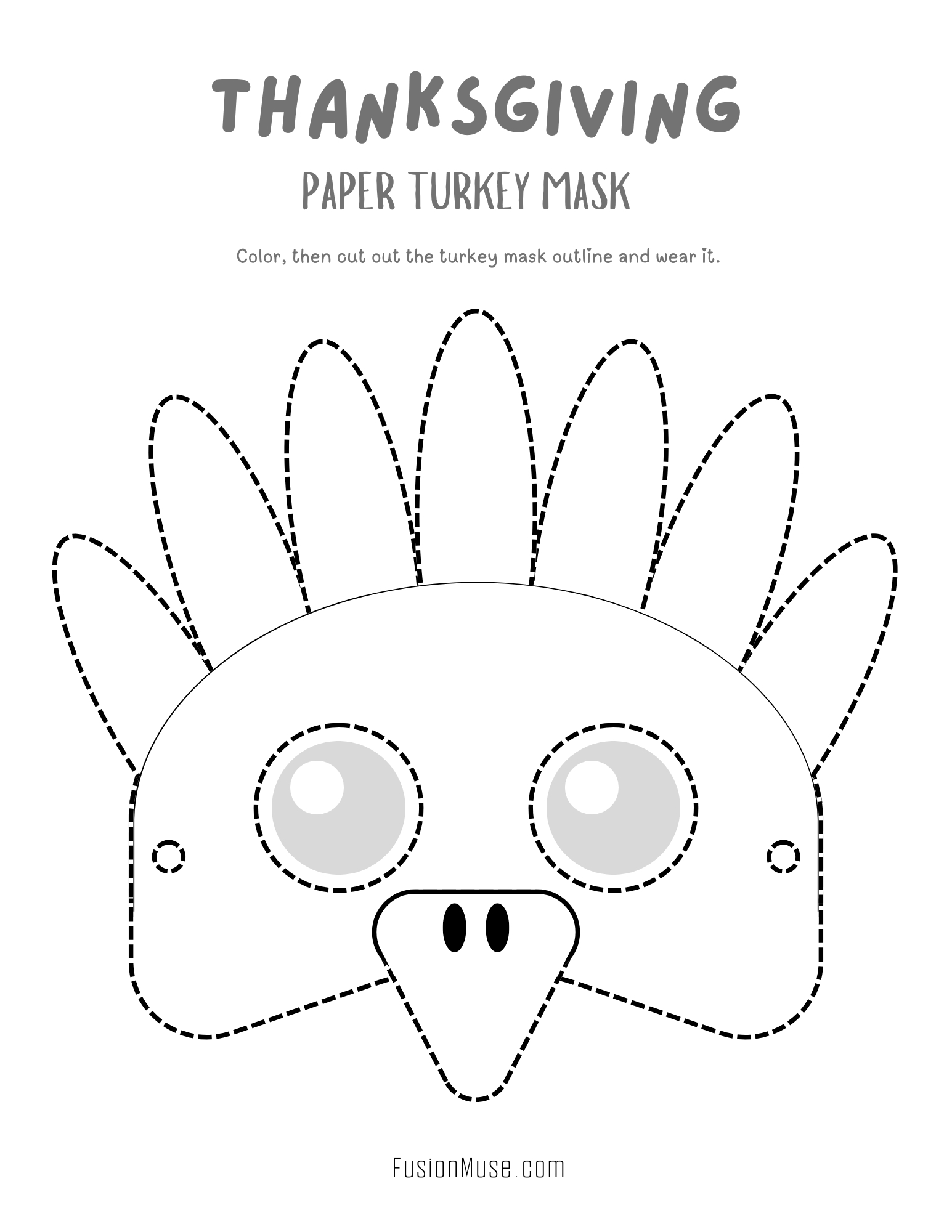 Turkey Mask in Grayscale