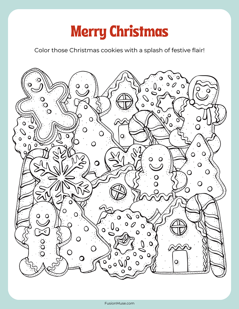 Christmas Cookies Coloring Page