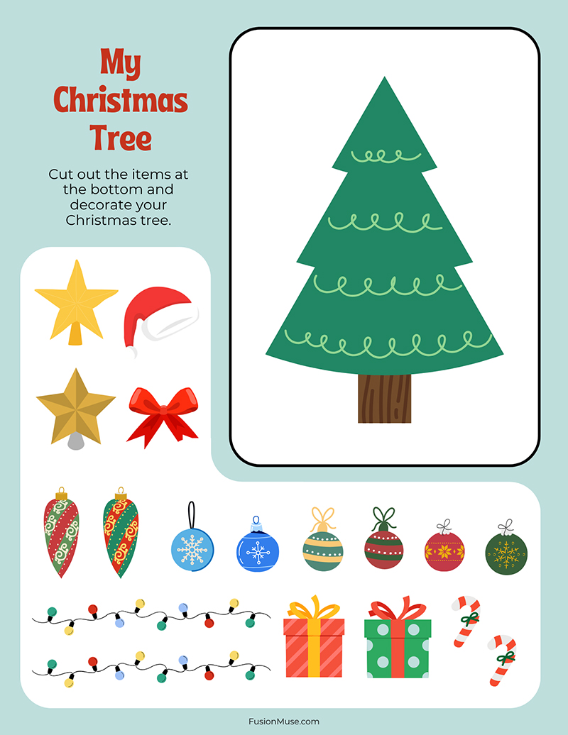 Christmas Tree Activity Worksheet
