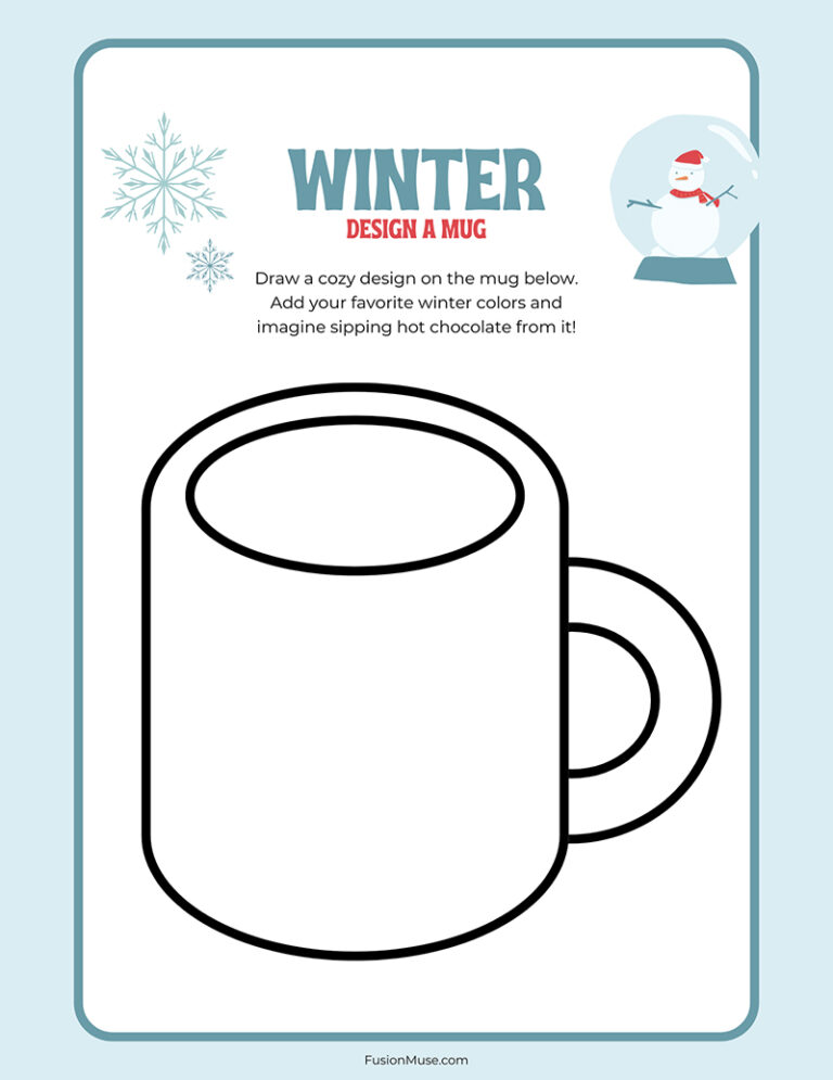 Design A Winter Mug Drawing Worksheet