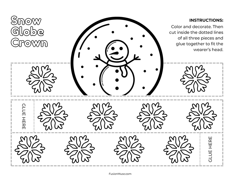 Snowman Snow Globe Christmas Hat Craft