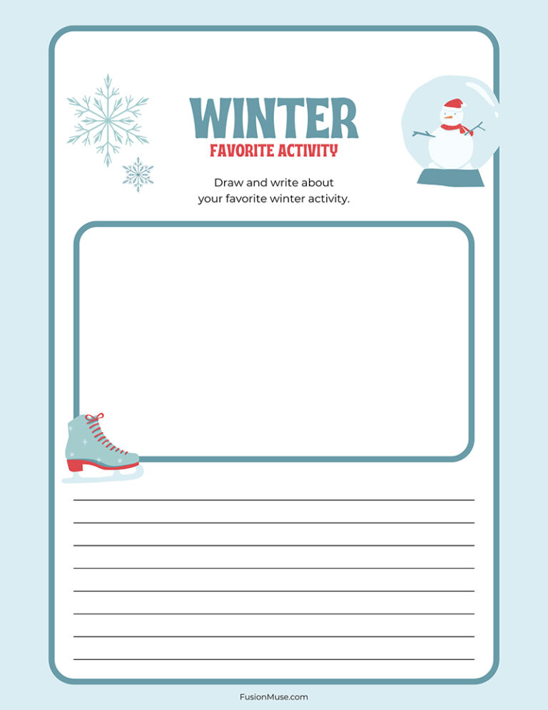 Favorite Winter Activity Writing Worksheet