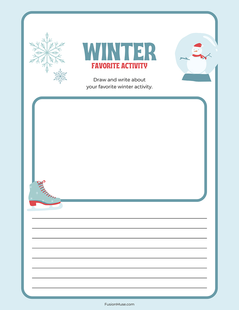 Favorite Winter Activity Writing Worksheet 