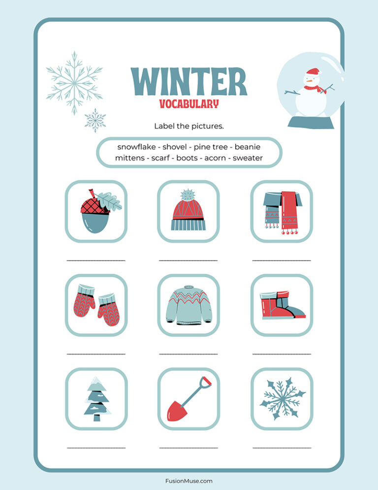 Winter Vocabulary Worksheet