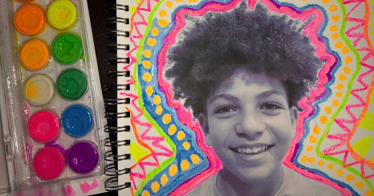 Adding Watercolors to Mixed Media Self Portrait