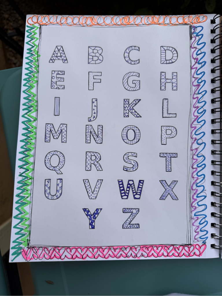 Alphabet Block Letters with Different Patterns