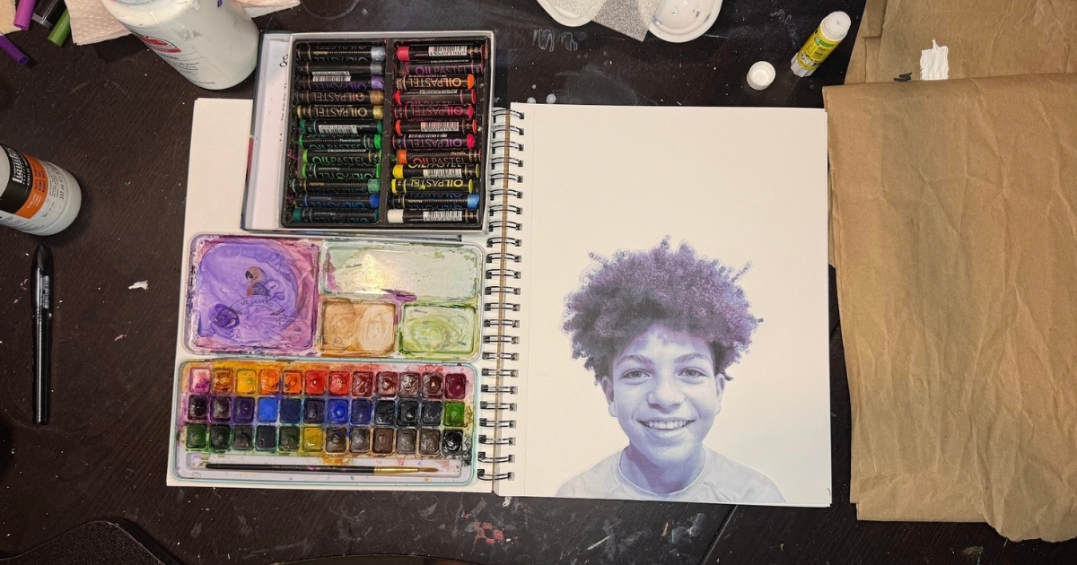 Cut and Glue Your Black and White Portrait Down