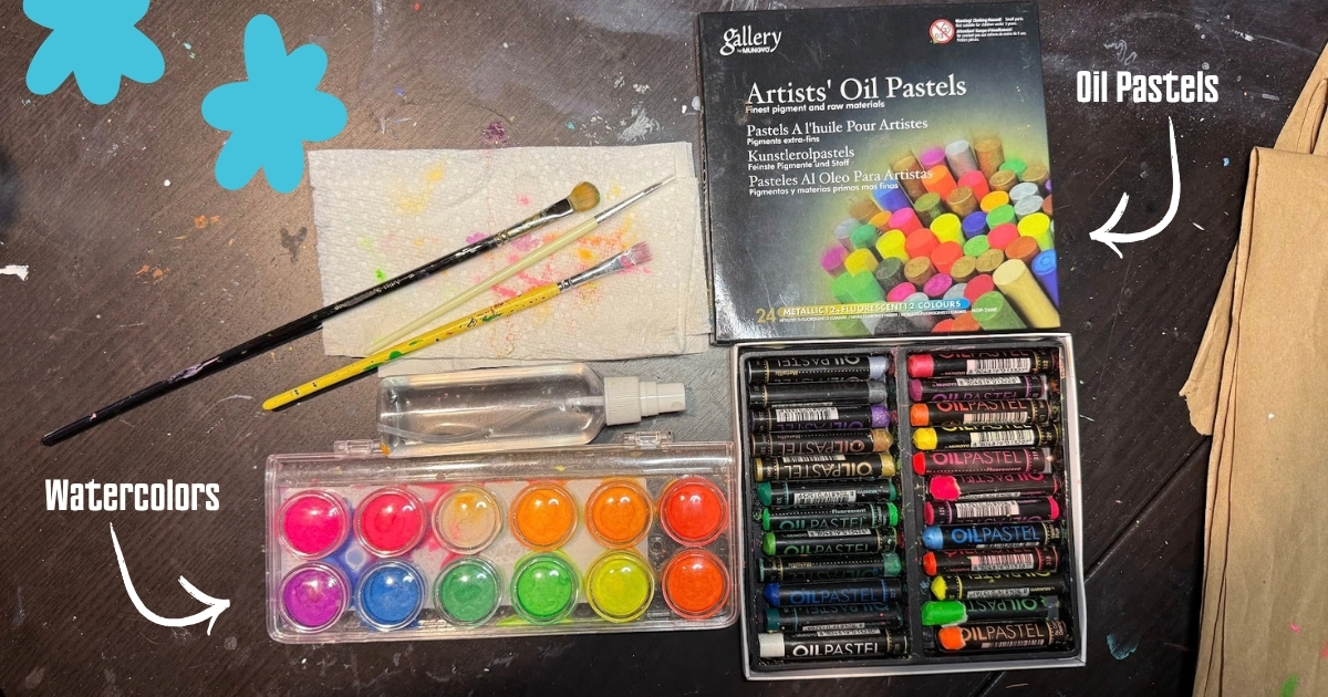 Using Watercolors with Oil Pastels